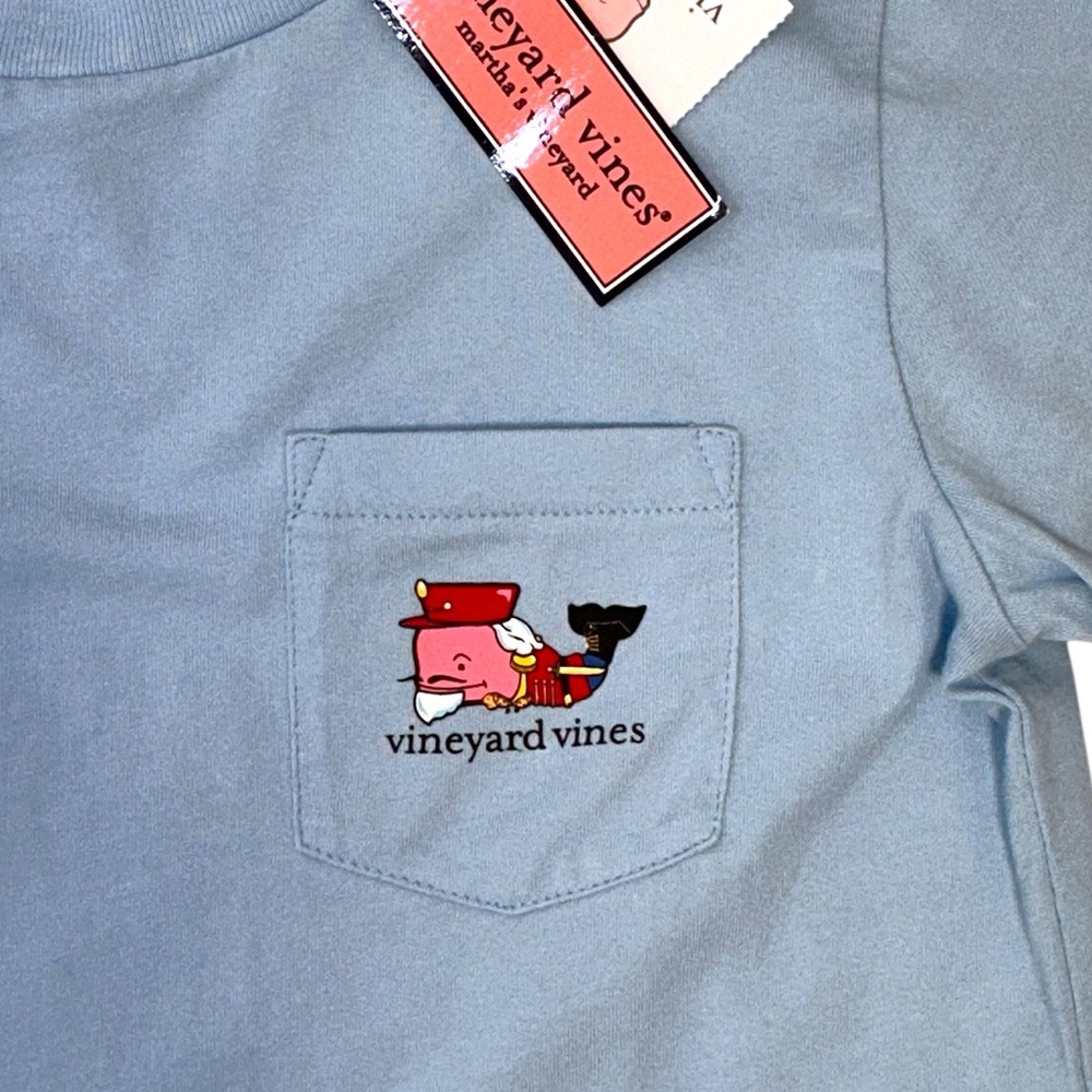 Vineyard Vines Kids Nutcracker Whale Long Sleeve Pocket Tee Blue Boys Size 6 NWT - Picture 7 of 16
